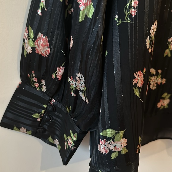 ModCloth Semi Sheer Black Floral Blouse - Picture 6 of 7